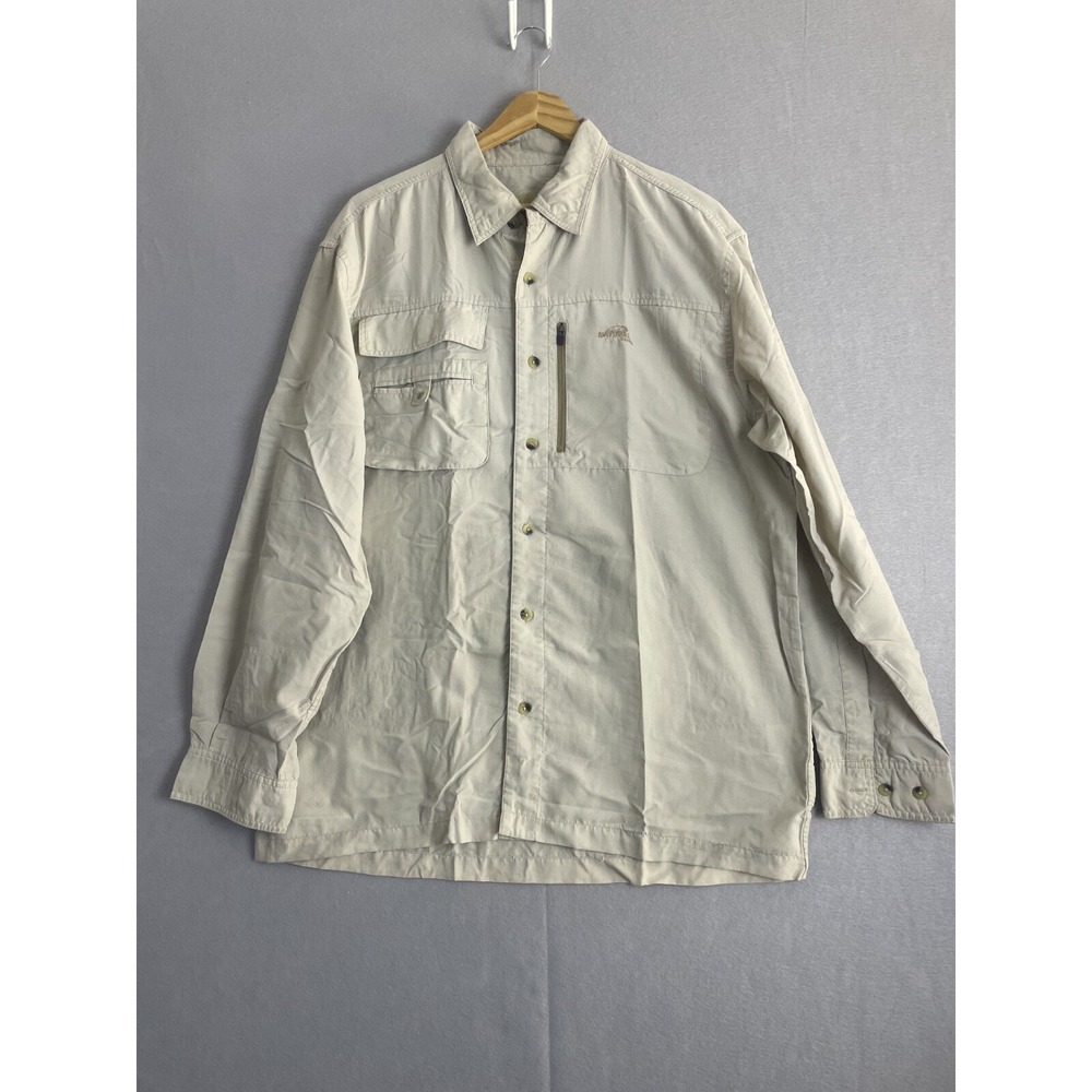 Natural Gear Mens Button Up Shirt Fishing Outdoor Beige M‎